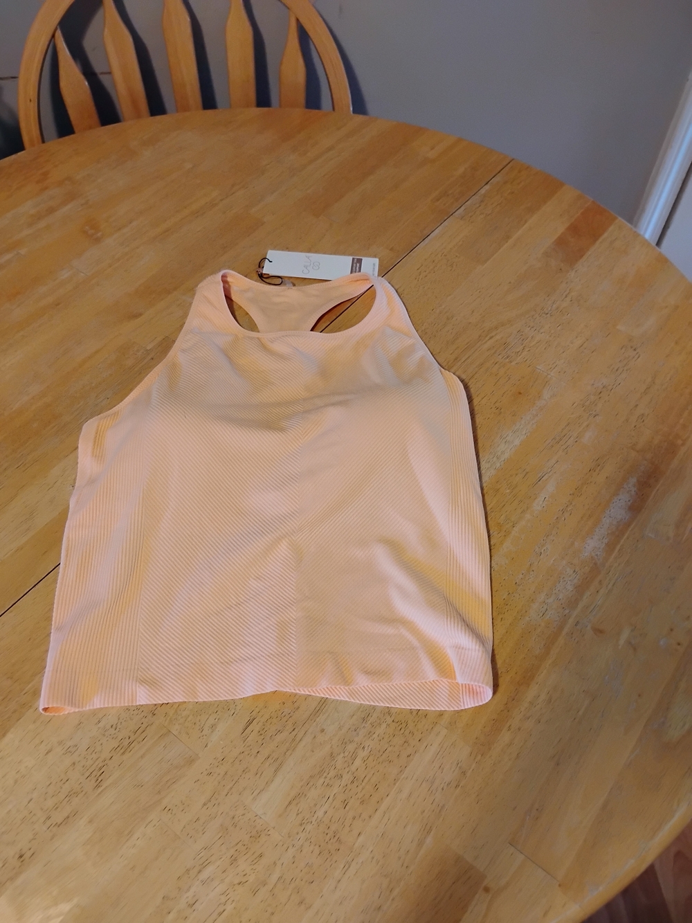 Women's CAlia Sleeveless Ribbed Tank Top in Light Peach